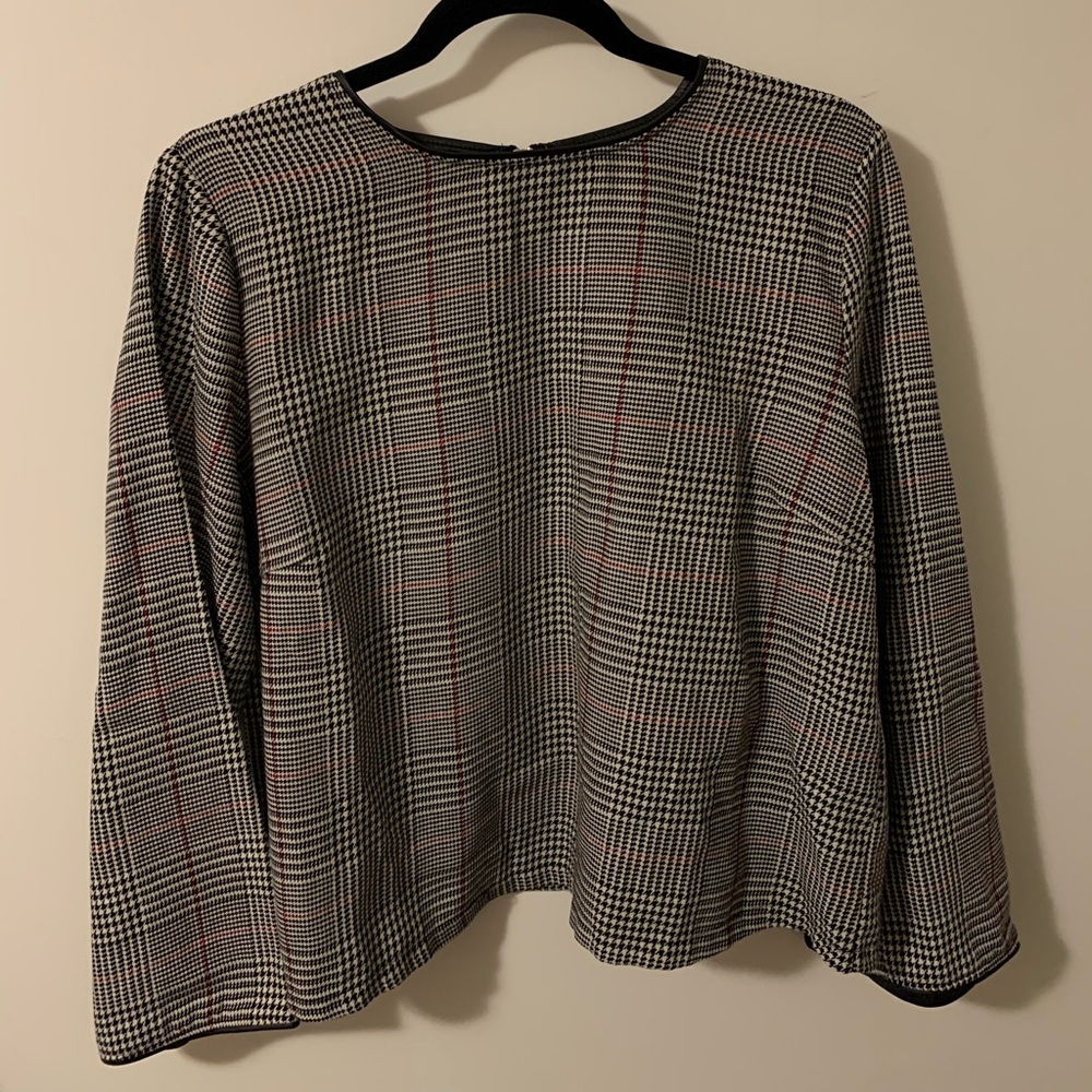 Gray Blouse with Silver Zipper